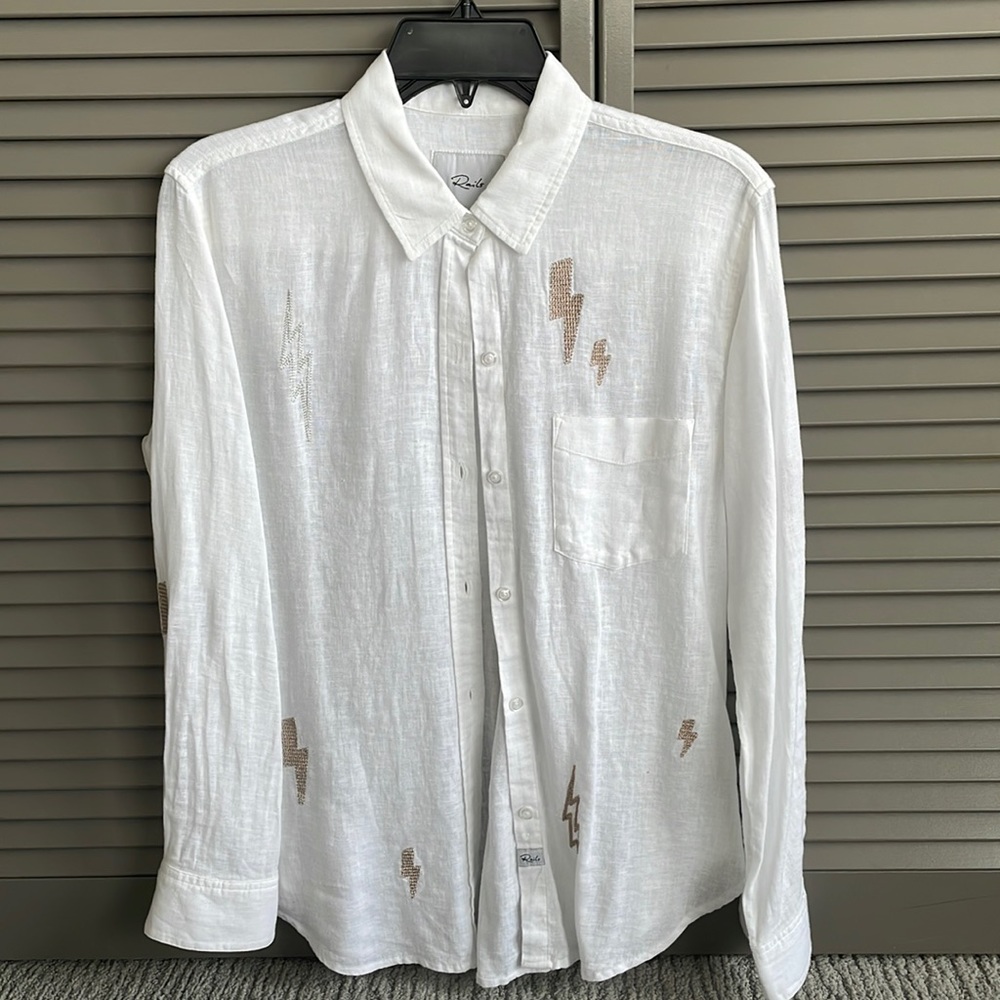 Rails lightening bolt linen blouse